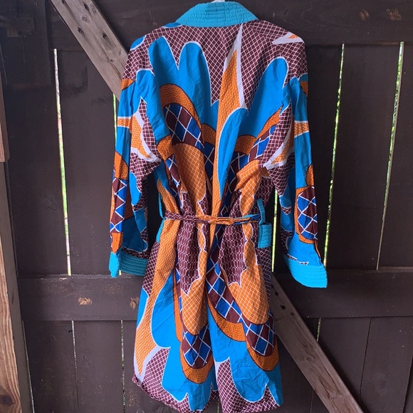 NFS/Gifted Vtg 70s Robe & Shorts Pajama Lounge Set Excellent Condition - Picture 3 of 10